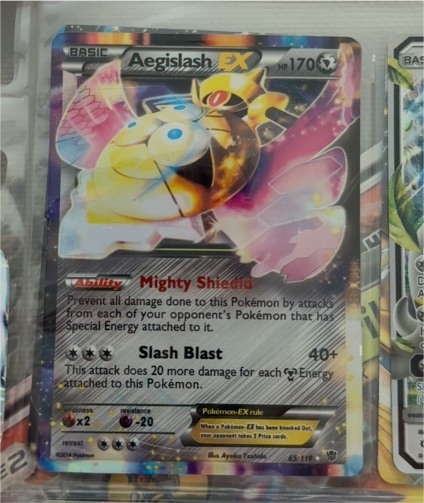 2014 Pokémon XY Phantom Forces #65 Aegislash EX — front