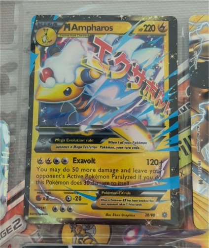 2015 Pokémon Ancient Origins #28 M Ampharos EX — front