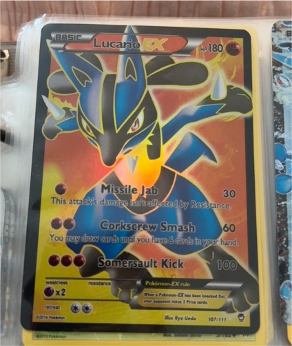 2014 Pokémon XY Furious Fists #107 Lucario EX — front
