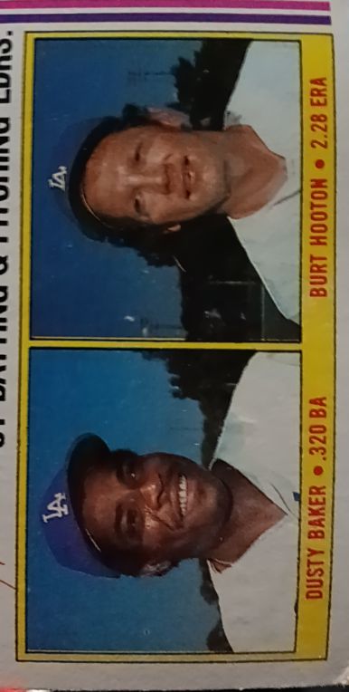 1975 Topps #307 Burt Hooton / Dusty Baker Home Run Leaders — front