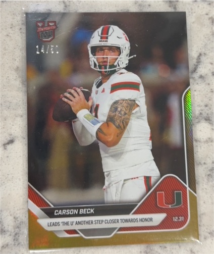 2025 Bowman U Now #12.31 Carson Beck — front