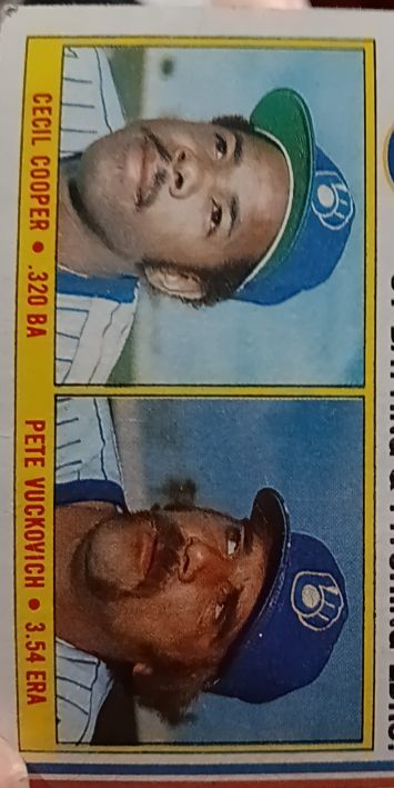 1983 Topps #581 Cecil Cooper / Pete Vuckovich — front