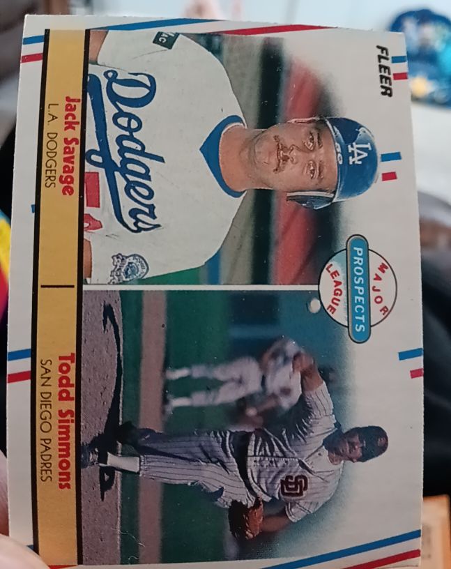 1988 Fleer #650 Jack Savage / Todd Simmons — front