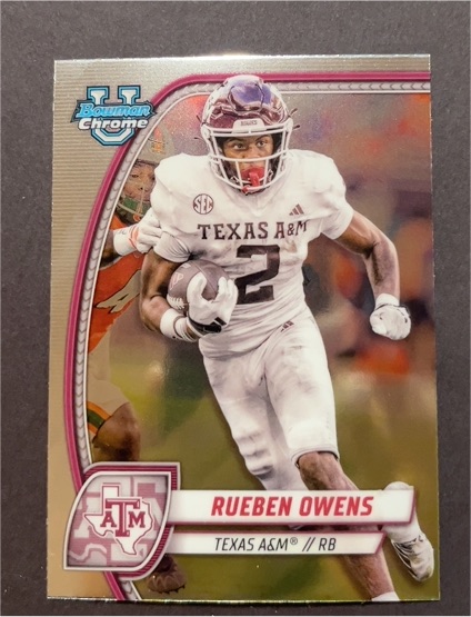 2024 Bowman University Chrome #76 Rueben Owens — front
