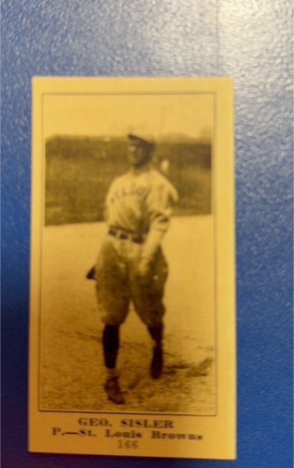 1916 Famous and Barr #166 Geo. Sisler — front