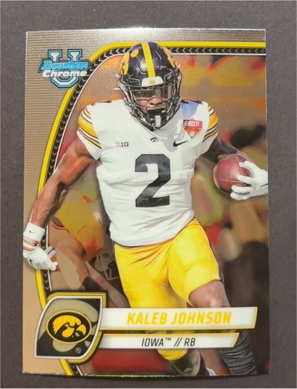 2024 Bowman University Chrome #112 Kaleb Johnson — front