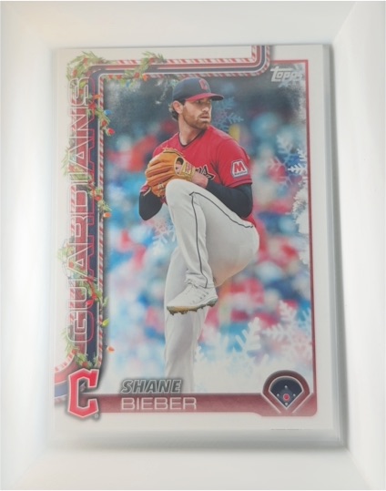 2025 Topps Holiday #H95 Shane Bieber — front