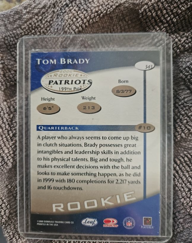 2000 Donruss #343 Tom Brady — front
