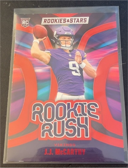 2024 Panini Rookies & Stars #RR-JMY J.J. McCarthy Rookie Rush — front