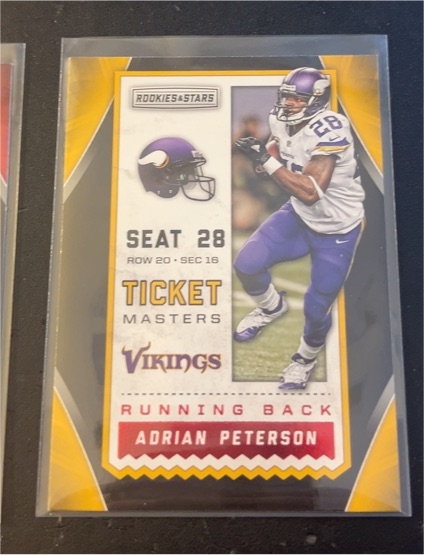 2016 Panini Rookies & Stars #8 Adrian Peterson Ticket Masters — front
