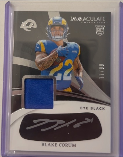 2024 Panini Immaculate Football #EYE-BCO Blake Corum Eye Black RPA — front