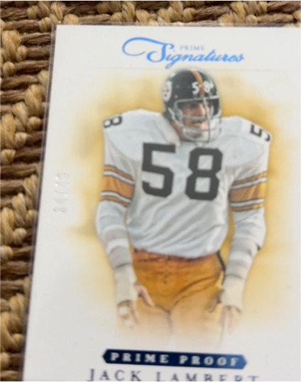 2012 Panini Prime Signatures Prime Proof #Jack Lambert — front