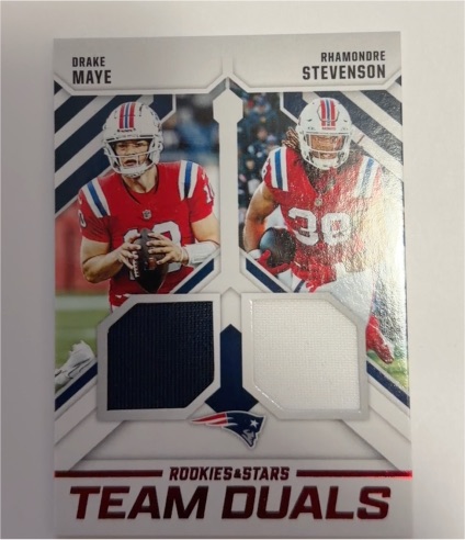 2025 Panini Rookies & Stars #TD-NE Drake Maye / Rhamondre Stevenson — front