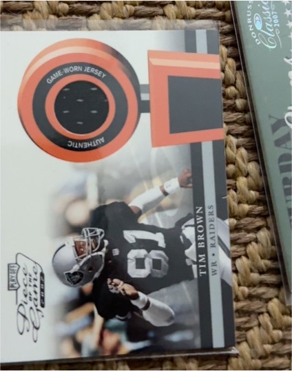 2002 Playoff Piece of the Game #POG-21 Tim Brown — front