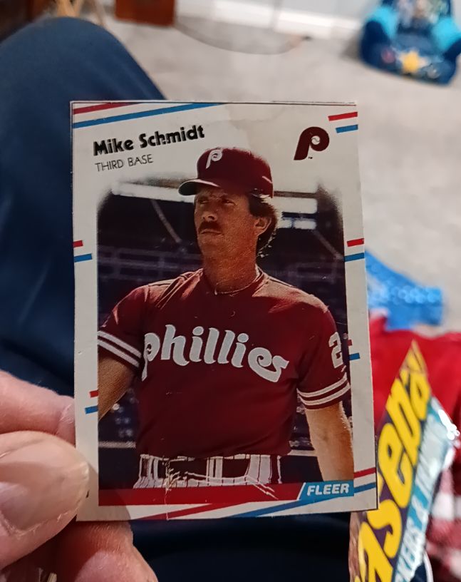 1988 Fleer Baseball Box Bottom #C11 Mike Schmidt — front