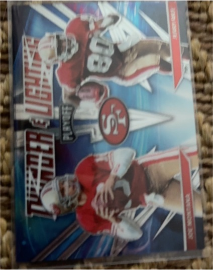 2021 Panini Playoff Thunder and Lightning #TL-7 Joe Montana, Jerry Rice — front