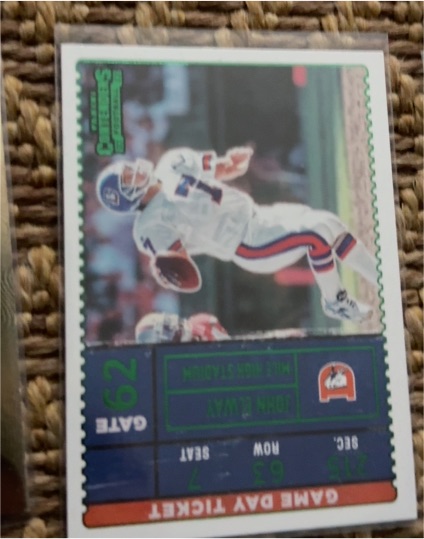 2022 Panini Contenders #GDT-JEL John Elway Game Day Ticket — front