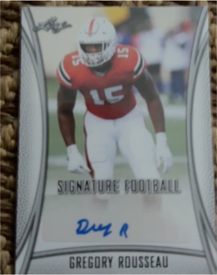 2021 Leaf Signature Football #BA-GR1 Gregory Rousseau — front