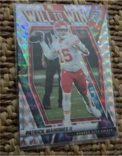 2021 Panini Mosaic Will To Win #WW-2 Patrick Mahomes II — front