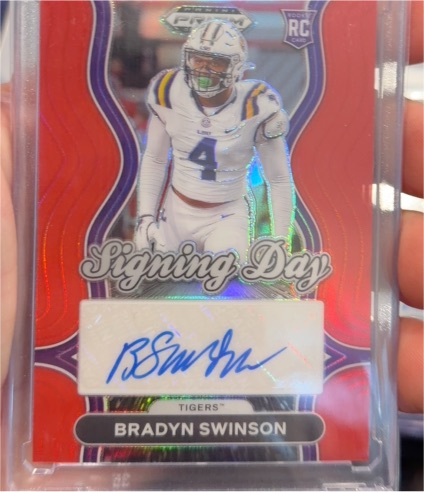 2025 Panini Prizm Draft Picks Signing Day #SD-BSW Bradyn Swinson — front