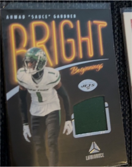 2023 Panini Luminance #BB-17 Ahmad "Sauce" Gardner Bright Beginnings — front
