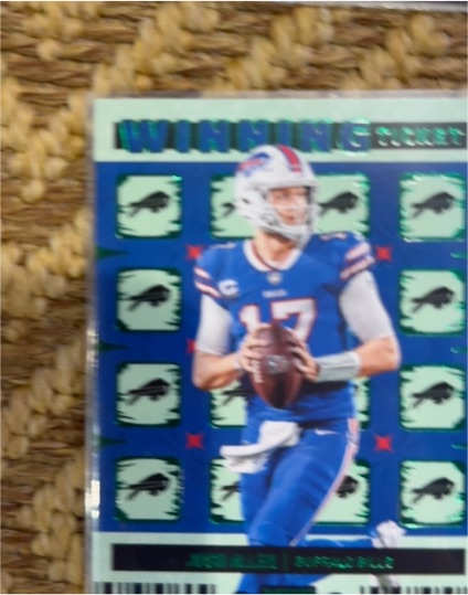 2022 Panini Contenders #WT-JAL Josh Allen Winning Ticket Emerald — front