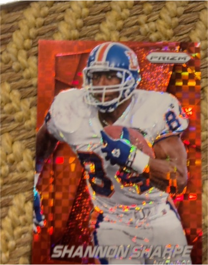 1996 Panini Prizm #8 Shannon Sharpe — front