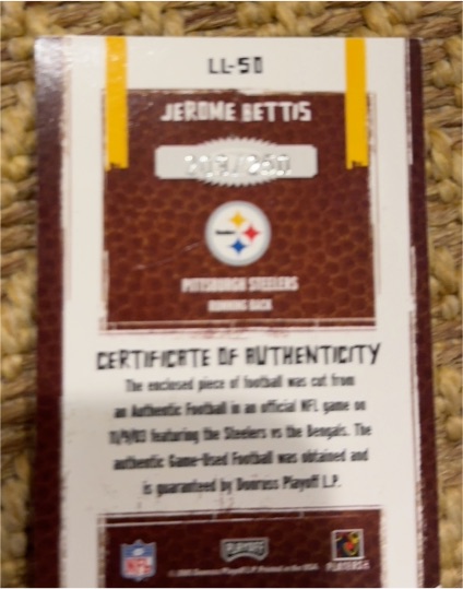 1997 Playoff LL-50 Jerome Bettis — front