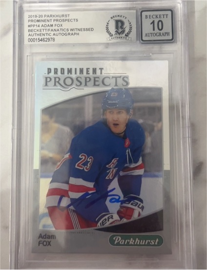 2019-20 Parkhurst Prominent Prospects #PP-14 Adam Fox — front