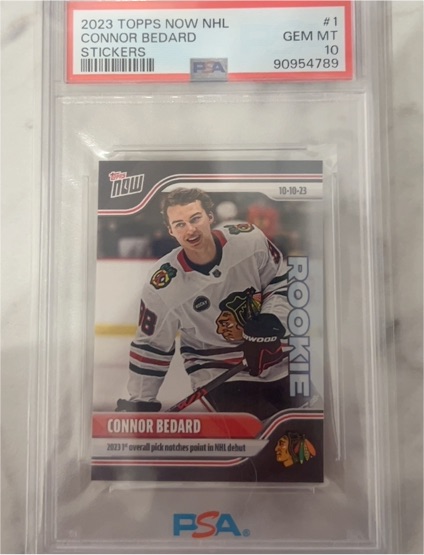 2023 Topps Now NHL #1 Connor Bedard Rookie Sticker — front