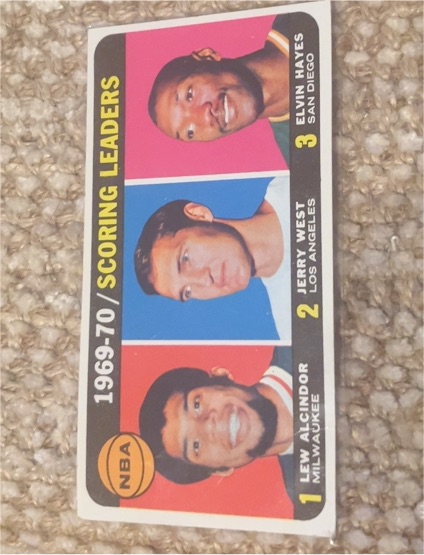 1970 Topps #1 Scoring Leaders Lew Alcindor Jerry West Elvin Hayes — front