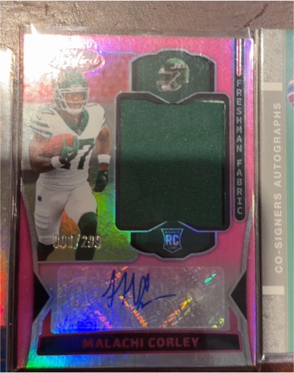 2024 Panini Certified #FMS-MCY Malachi Corley Freshman Fabric Mirror Pink — front