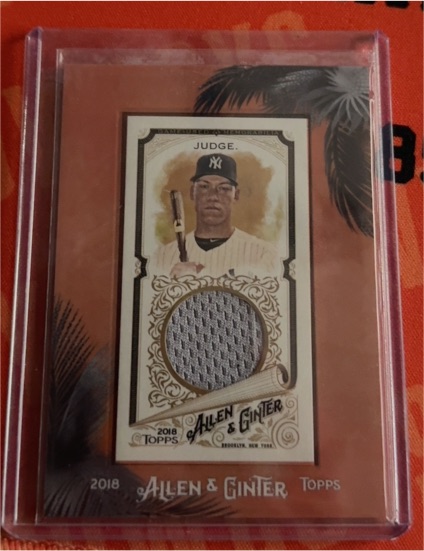 2018 Topps Allen & Ginter Mini Framed Relics #MFR-AJ Aaron Judge — front