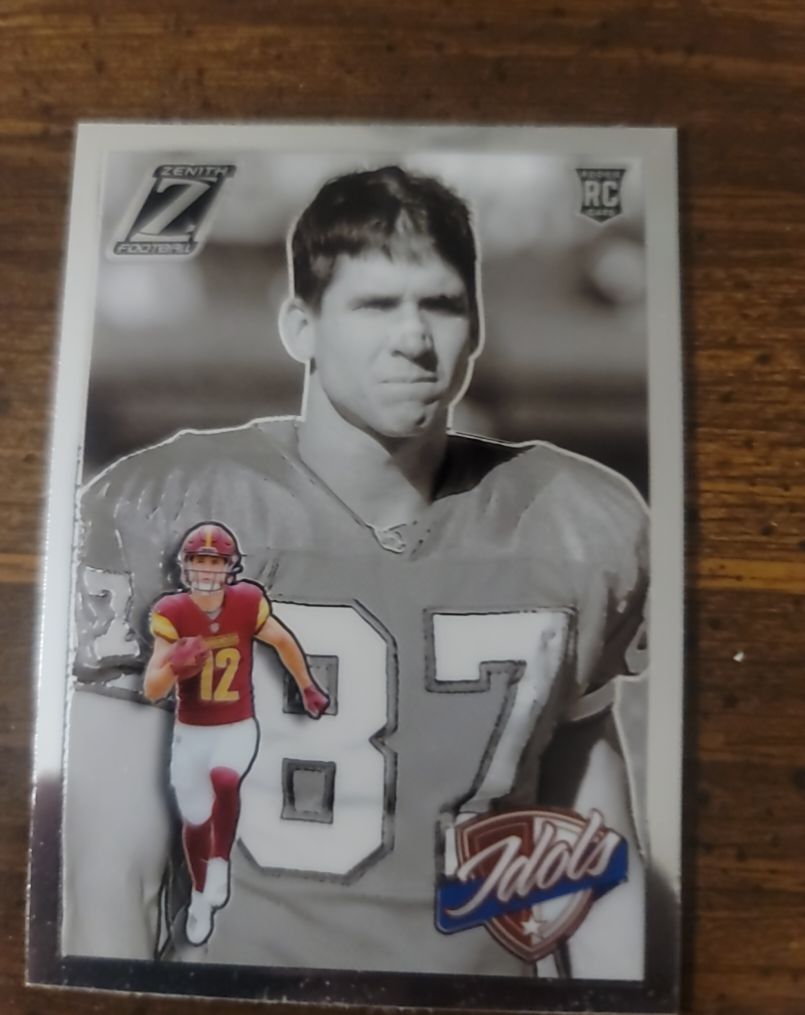 2024 Panini Zenith Idols #14 Ed McCaffrey, Luke McCaffrey Rookie Card — front