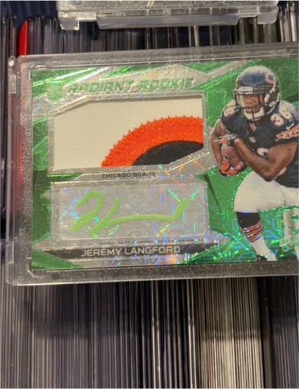 2016 Panini Spectra #Jeremy Langford Rookie Patch Autographs — front