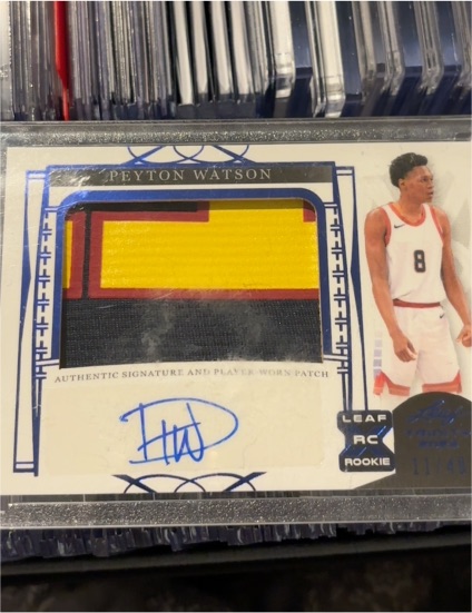 2022-23 Leaf Trinity Peyton Watson Rookie Patch Autograph — front