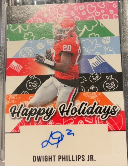 2025 Leaf Holiday Autographs #BA-DP2 Dwight Phillips Jr. — front