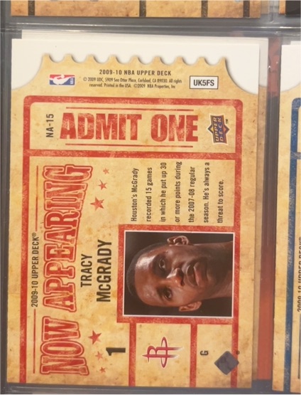 2009-10 Upper Deck Now Appearing #NA-15 Tracy McGrady — front