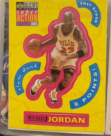 1996-97 Upper Deck Collector's Choice Super Action Stickums #S30 Michael Jordan — front