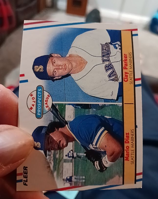 1988 Fleer #649 Mario Diaz / Clay Parker Seattle Mariners — front