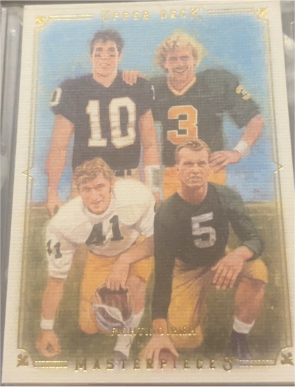 2008 Upper Deck Masterpieces #95 Paul Hornung/Joe Montana/Joe Theismann/Brady Quinn — front