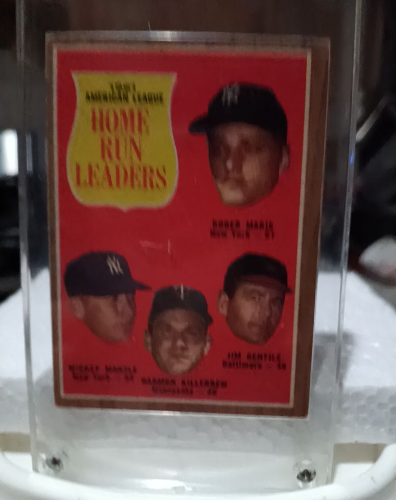 1962 Topps #53 American League Home Run Leaders Mickey Mantle Roger Maris Harmon Killebrew Jim Gentile — front