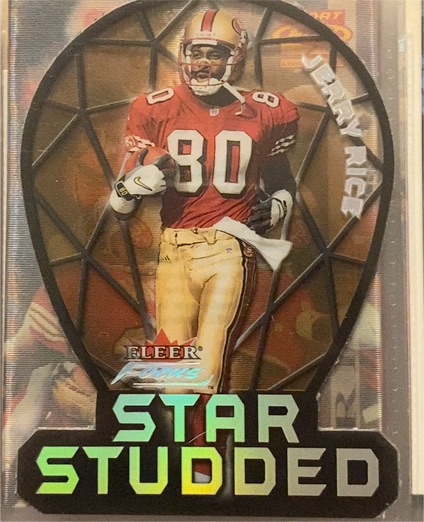 2000 Fleer Focus Star Studded Die Cut #5SS Jerry Rice — front