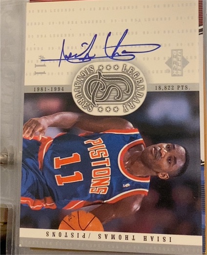 1999-00 Upper Deck NBA Legends Legendary Signatures #IT Isiah Thomas — front