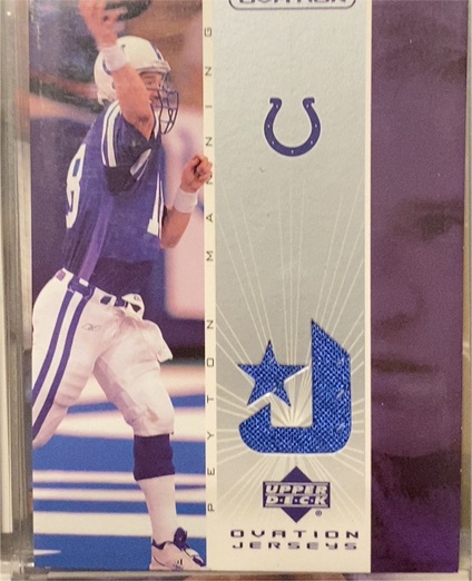 2002 Upper Deck Ovation Jerseys #OJ-PM Peyton Manning — front