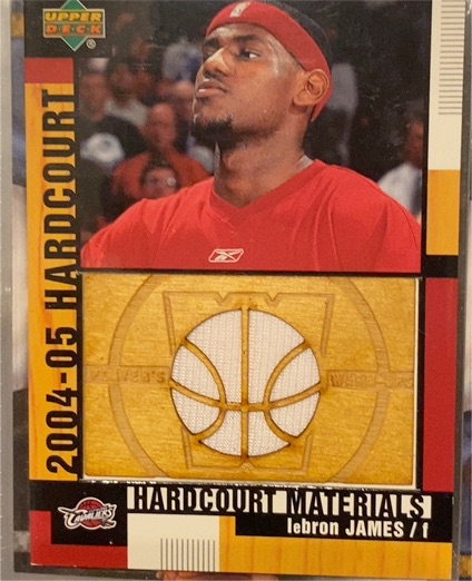 2004-05 Upper Deck Hardcourt Materials #HCM-LJ LeBron James — front