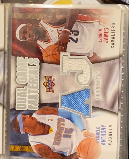 2009 Upper Deck Dual Game Materials #DG-ML LeBron James / Carmelo Anthony — front