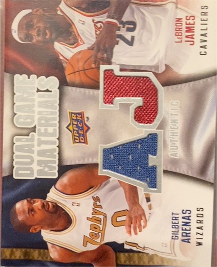 2009 Upper Deck Dual Game Materials #DG-LA LeBron James / Gilbert Arenas — front