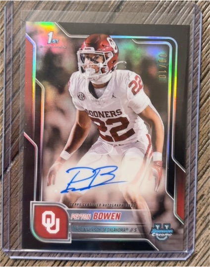 2025 Bowman University Chrome #BCA-PB Peyton Bowen — front