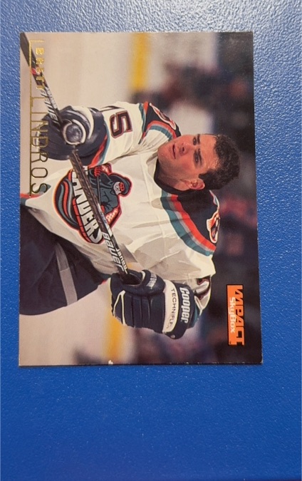 1995-96 SkyBox Impact #102 Brett Lindros — front